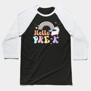 Pre K Unicorn Team Back To School Teacher Girl Boy Kid Baseball T-Shirt